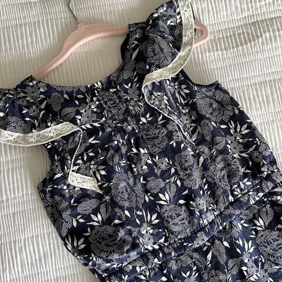 Janie & Jack Blue floral jumpsuit - Picture 2 of 5